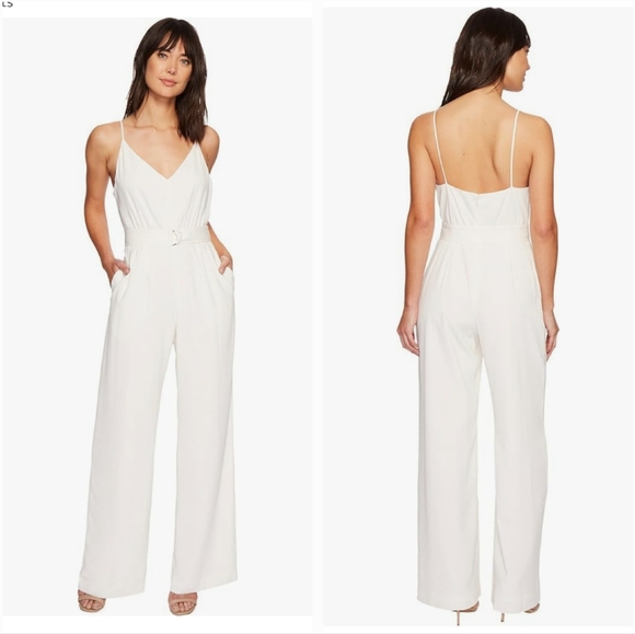 Jill Stuart Pants - Jill Stuart White Sleeveless Jumpsuit Wide Leg Size 8 New with Flaw Wedding